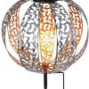 Globo Solarkugel goldfarben Kugel Solarlampe orientalisch mit Lichteffekt und Erdspieß 1x LED warmweiß DxH 30x41 cm (etc106595_double) Außenleuchten