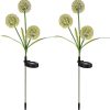 Globo LED Solarlampe Pusteblume Erdspieß grün gelb Edelstahl Kunststoff neutralweiß DxH 23x75 cm 2er Set (etc130586_2er) Außenleuchten