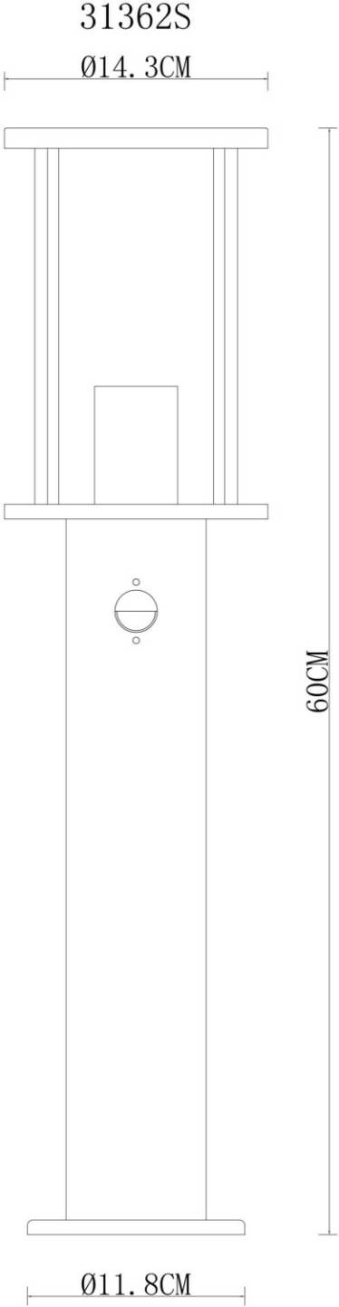 Außenleuchten Globo 31362S - Auβenleuchte mit Sensor GRACEY 1xE27/60W/230V 60 cm IP54