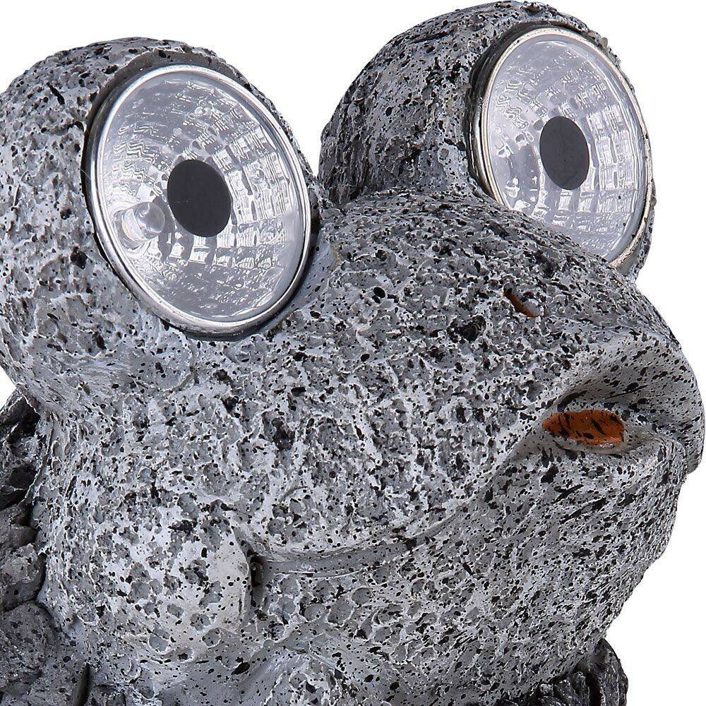 Globo Solarleuchte Frosch grau Solar Figur Frosch Steinoptik Solar IP44 led 2x 006 Watt LxBxH 17x14x21 cm 2er Set (etc91363_2er) Außenleuchten