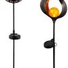 Außenleuchten Globo Solarleuchte Stecklampe led Erdspießleuchte Flammen Design led h 90 cm 2er Set (etc90388+etc80413_double)